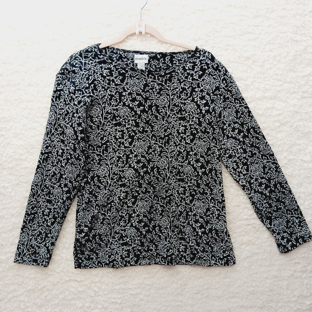 Blouse Black White Floral Cottagecore Witchy Romantic Fairygoth Goth Size 1M